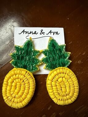 Anna & Ava NWT Yellow and Green Pineapple Earrings